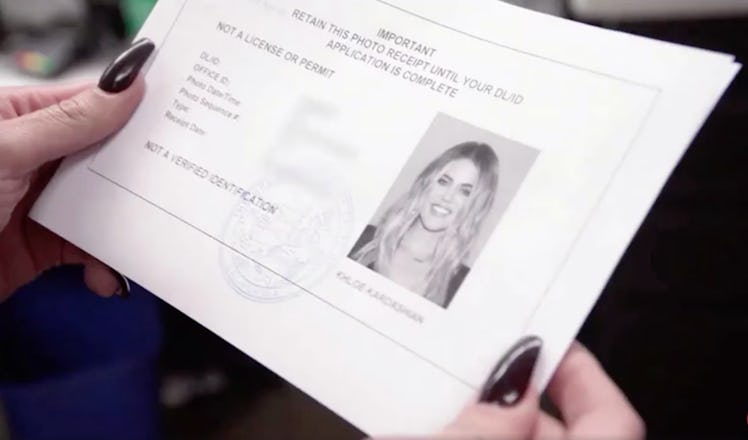 Khloe Kardashian's driver's license photo