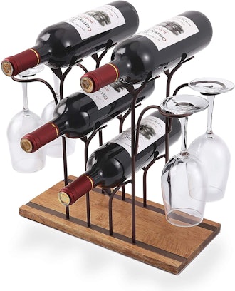 ALLCENER Tabletop Wine & Glass Rack 