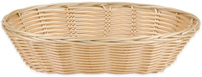 Set of 4 Update International BB-97 Woven and Bread Natural Color Basket, Oval, 9-1/2-Inch