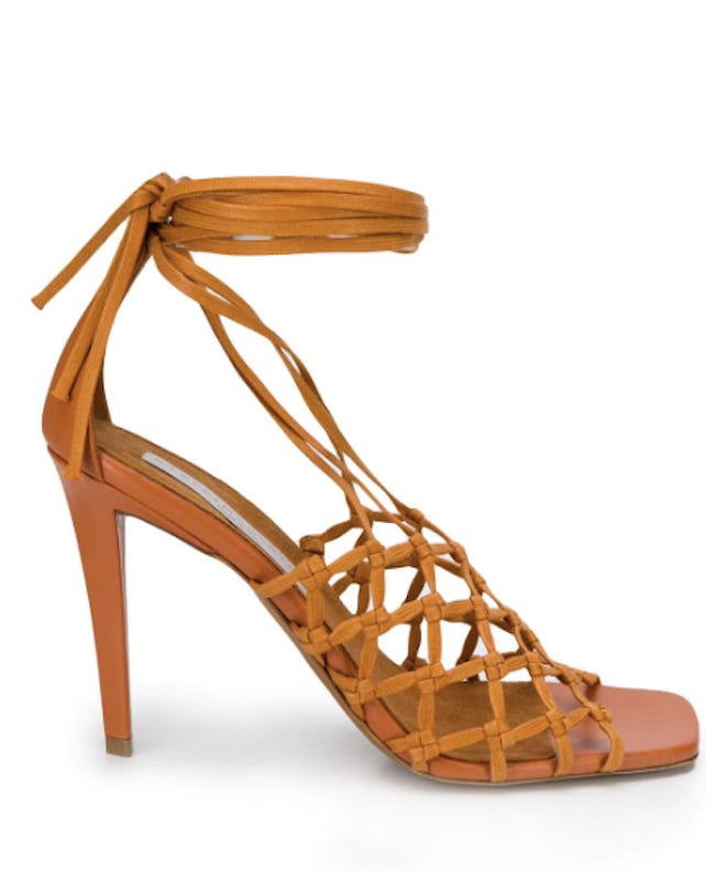 Ankle-Tie Lattice Sandals