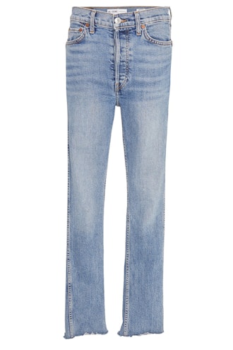 Re/Done Double-Needle High-Rise Straight-Leg Jeans