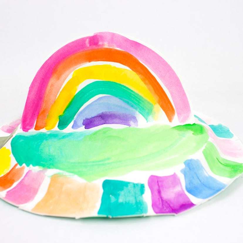 Pop-Up Paper Plate Rainbows, pride crafts