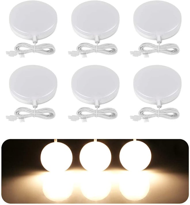 LE LED Under Cabinet Puck Lights Kit (6-Pack)