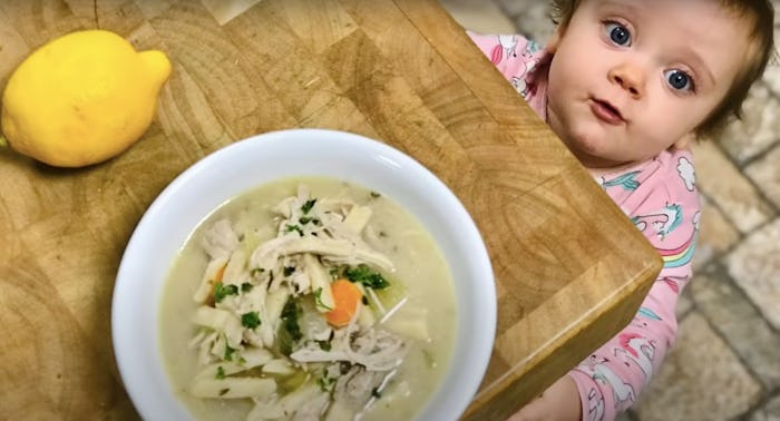 Jessa Seewald's sons helped her make a crockpot chicken soup.