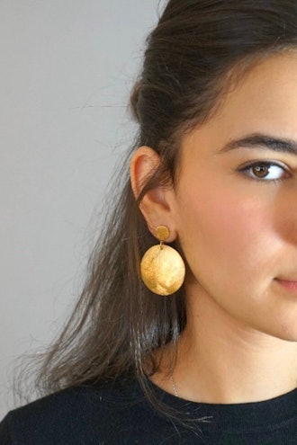 Large Gold Disc Earrings