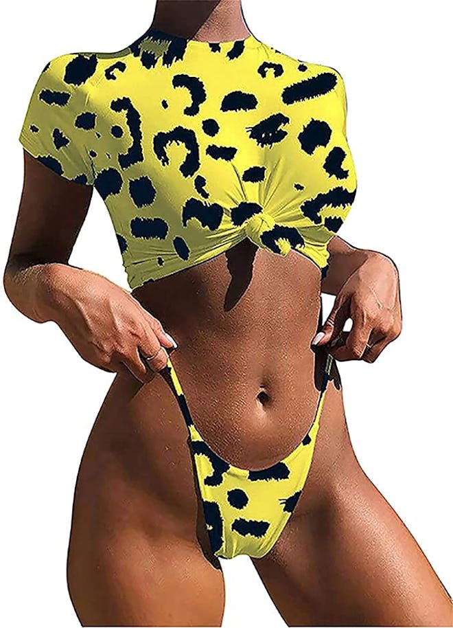MOOSLOVER Short Sleeve Cheeky Bikini Set