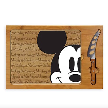 Mickey Mouse Glass Top Serving Tray and Knife Set