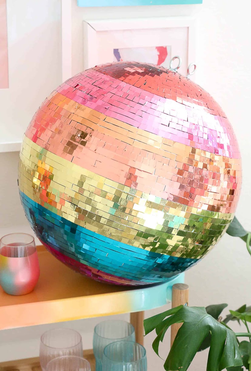 Rainbow Disco Ball, pride crafts