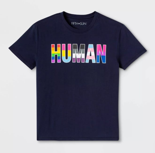 Pride Gender Inclusive Juniors' Regular & Extended Size Human T-Shirt - Navy