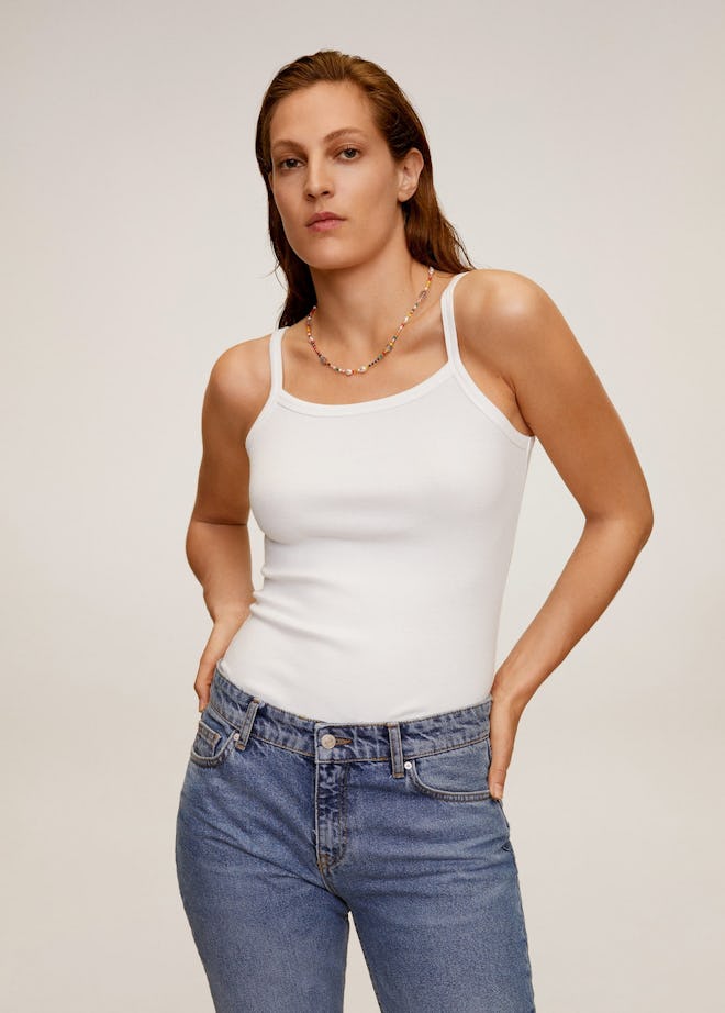 Ribbed Cotton-Blend Top
