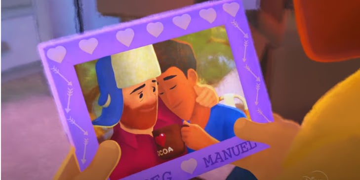 'Out' from Disney/Pixar is a beautiful story of a man coming out to his family.