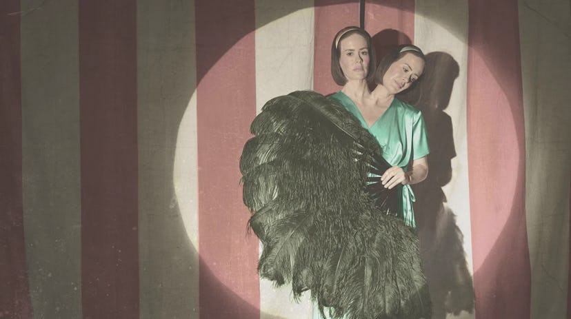 Sarah Paulson as conjoined twins Bette and Dot in 'American Horror Story: Freak Show'