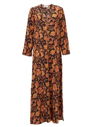 The Long Floral-Print Silk Maxi Dress