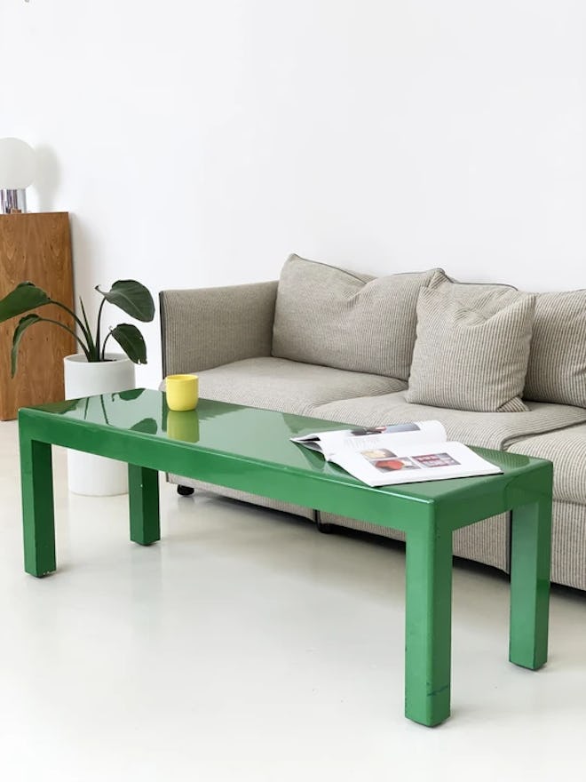 1970s Green Lacquered Table / Bench