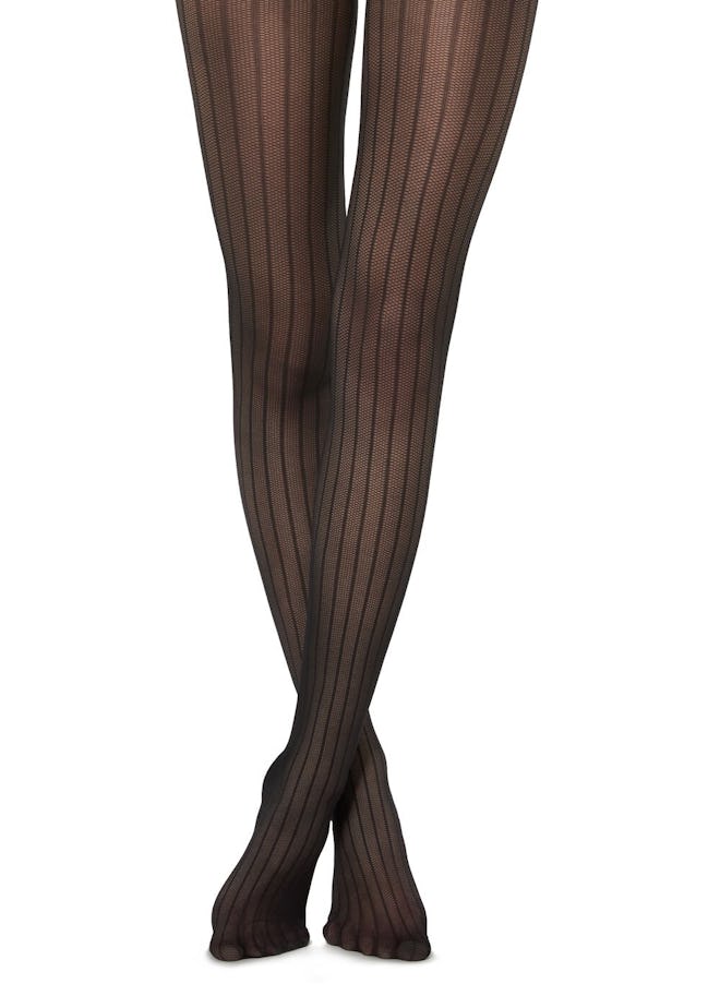 Striped Tulle Effect Tights