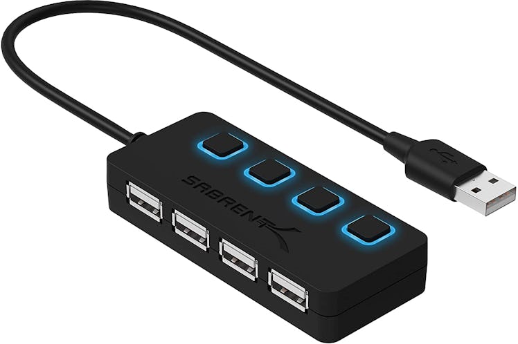 Sabrent 4-Port USB Hub with Individual Power Switches