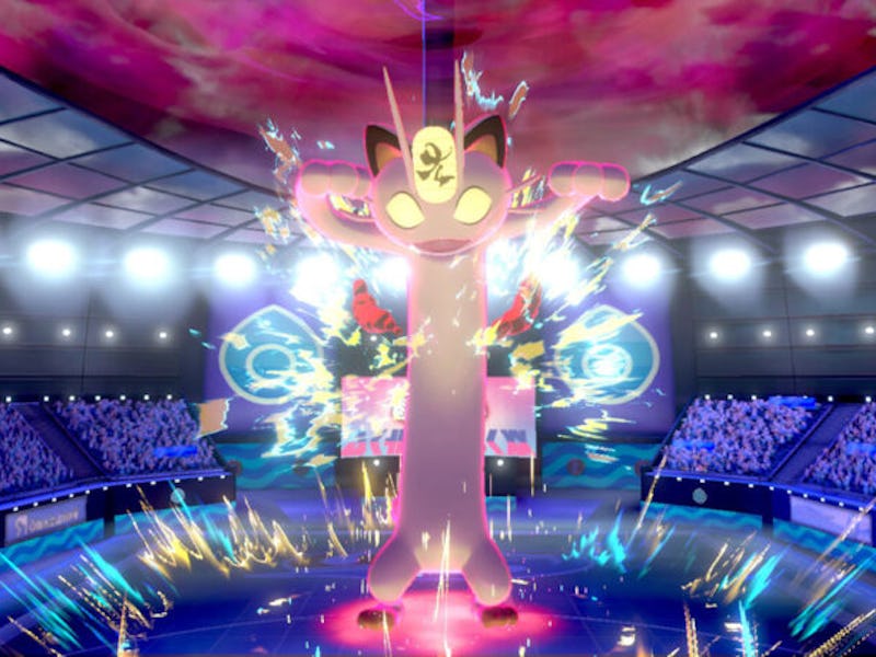 Illustration of Meowth in an arena