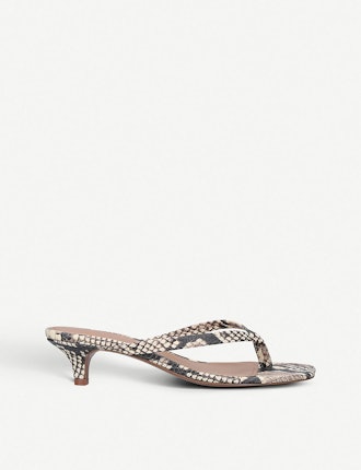 Who What Wear Siena Snakeskin-Effect Faux-Leather Sandals