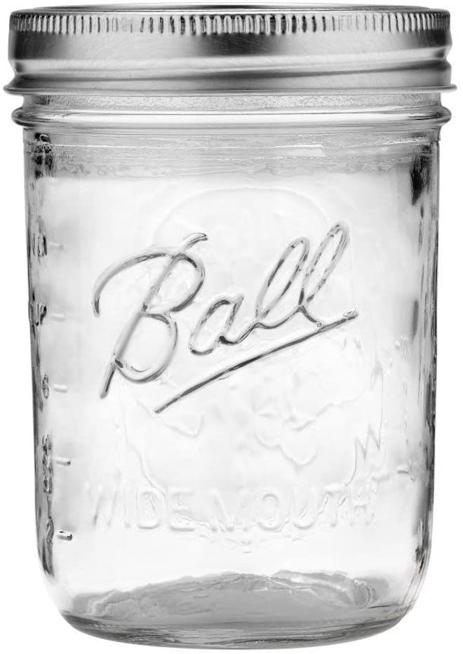 Ball Wide Mouth Pint 16-Ounce Glass Mason Jar with Lids and Bands (12-Pack)