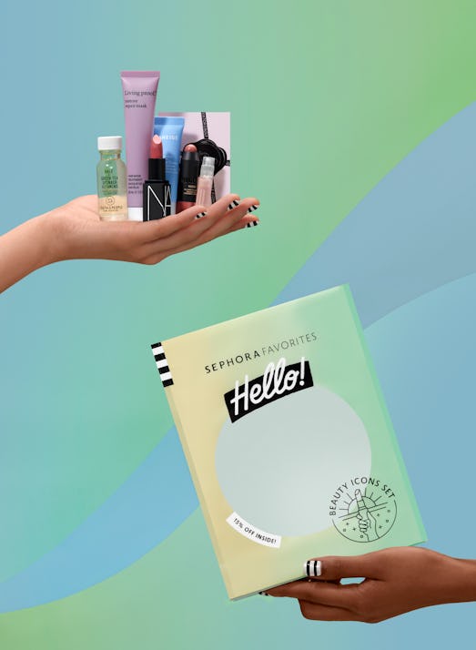 Lipstick, moisturizer, cleanser, and more from Sephora Favorites Hello! Beauty Icons set.