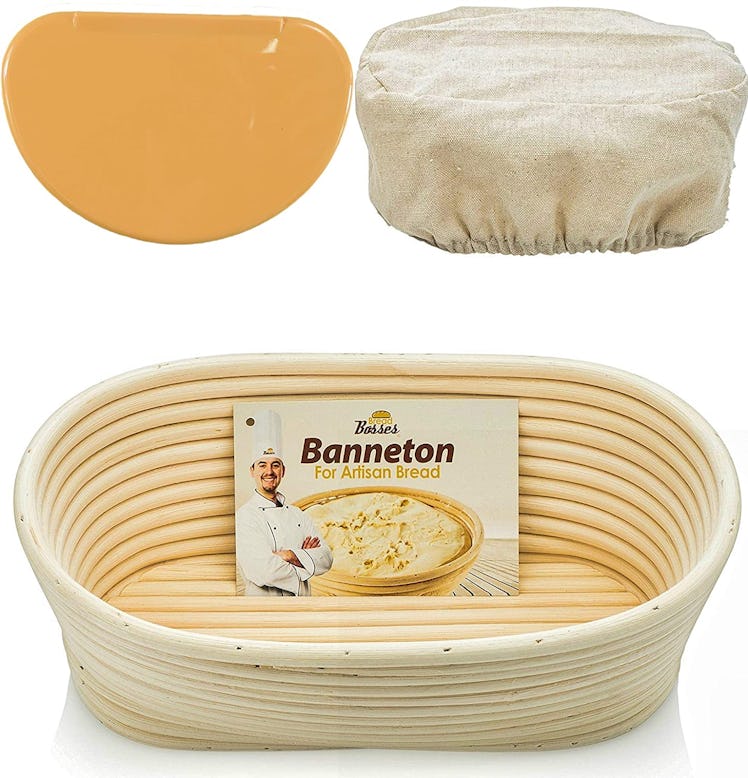 Bread Bosses Oval Bread Proofing Basket And Scraper Set