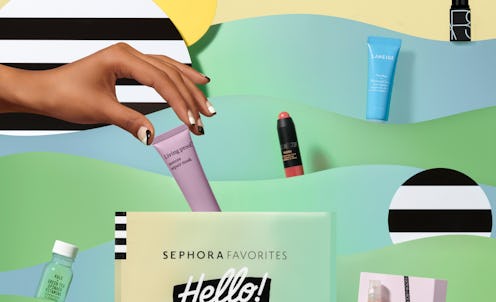 Product samples inside Sephora Favorites Hello! Beauty Icons set.