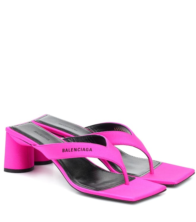 Balenciaga Logo T-Bar Sandals