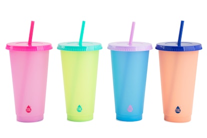 Walmart's color-changing reusable cold cups come in affordable four-packs.