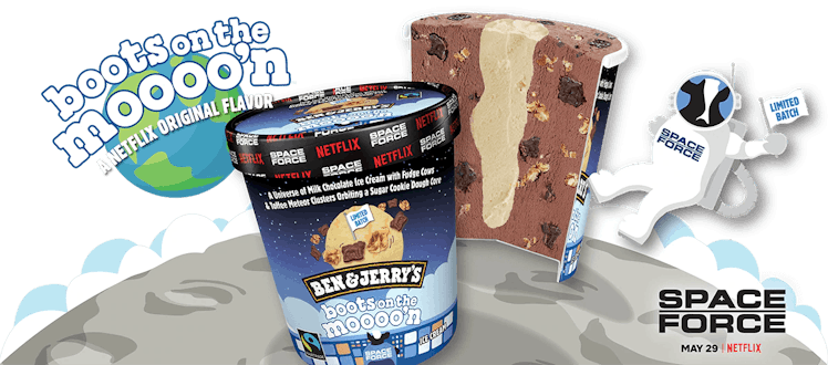 Ben & Jerry's Boots on the Mooo'n "Space Force" ice cream flavor is out of this world.