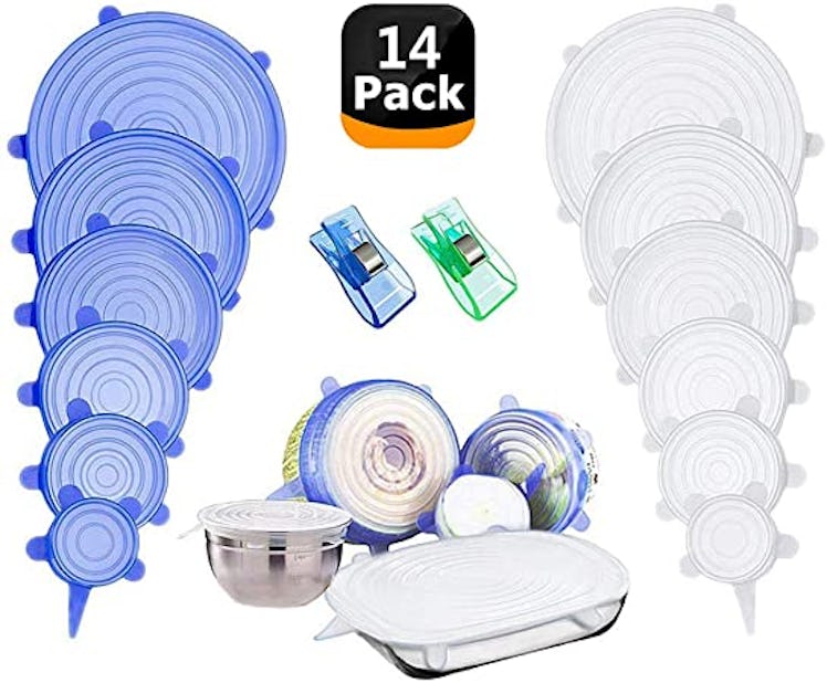 Green Kitchen Reusable Silicone Stretch Lids (Set Of 14)