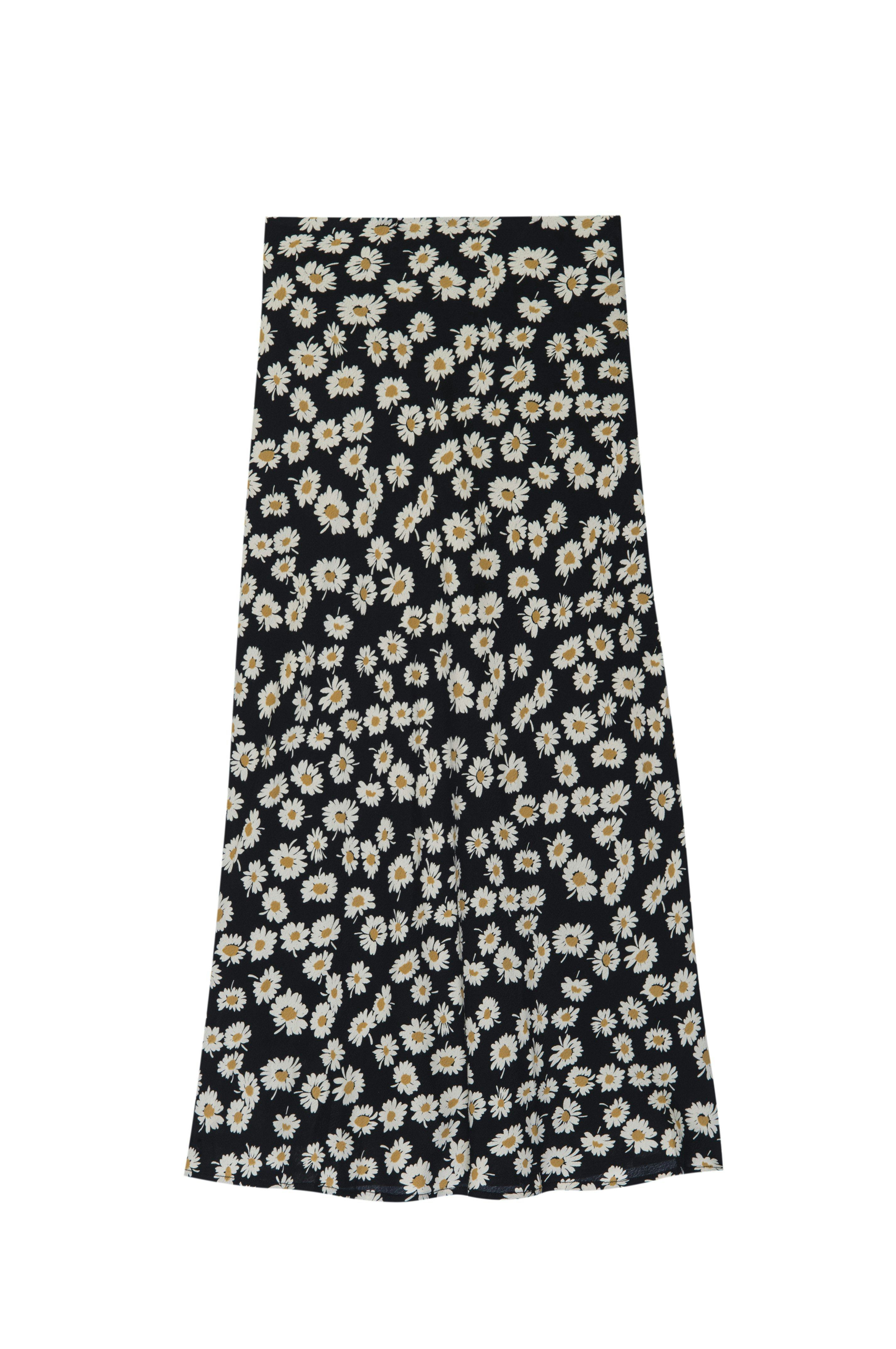 black and white long skirt