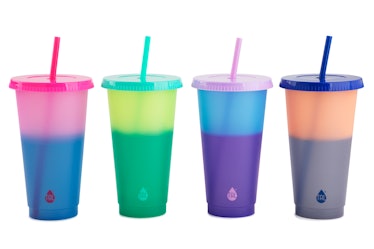 Walmart's color-changing reusable cold cups come in affordable four-packs.