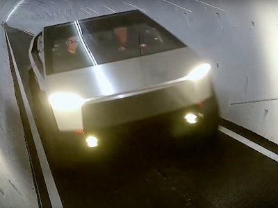 The Tesla Cybertruck on road
