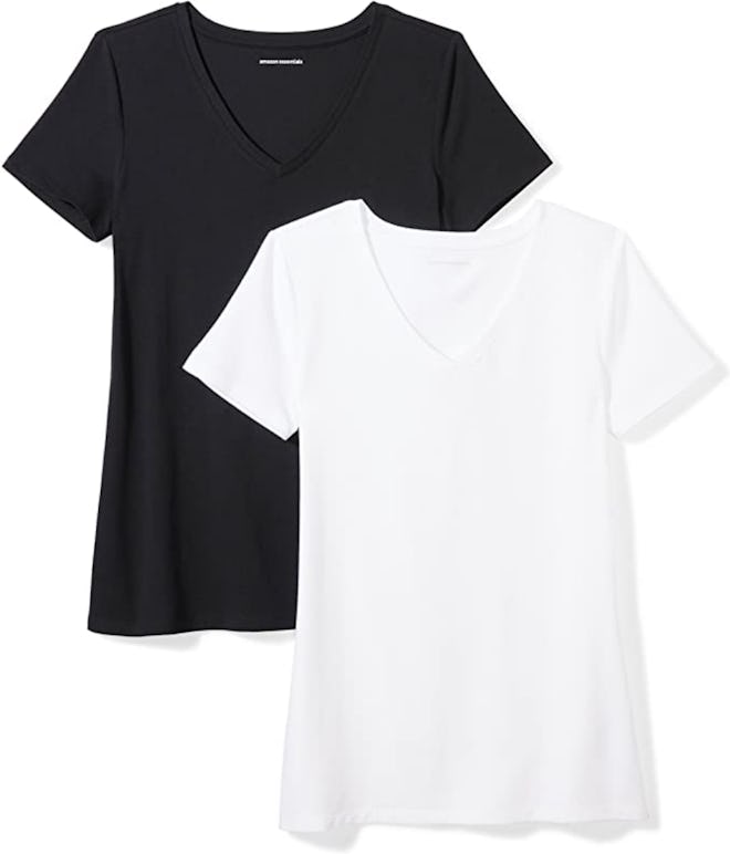 Amazon Essentials Classic-Fit Short-Sleeve V-Neck T-Shirt (2-Pack)
