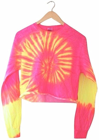 Era of Artists, LLC Tropical Tie-Dye Cropped Pullover