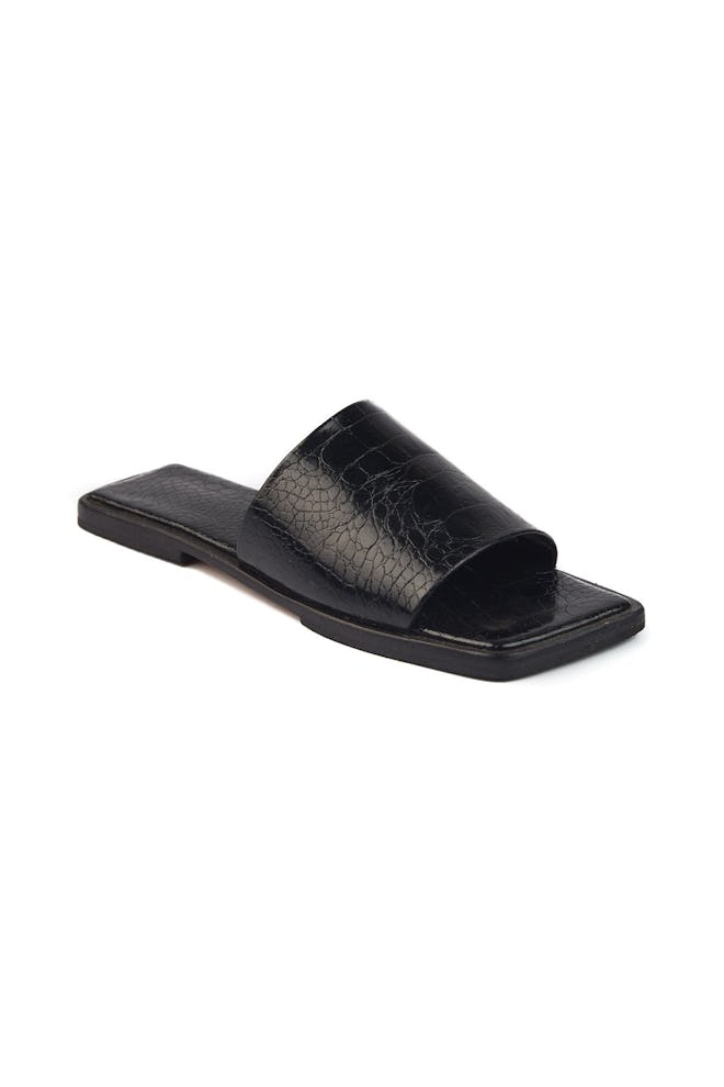 Yoke Flats Black Croc