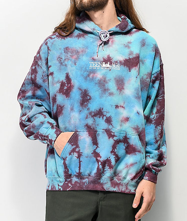 Teenage Scream Teal Tie Dye Hoodie