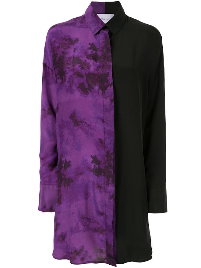 Strateas Carlucci Tie-Dye Silk Shirt Dress