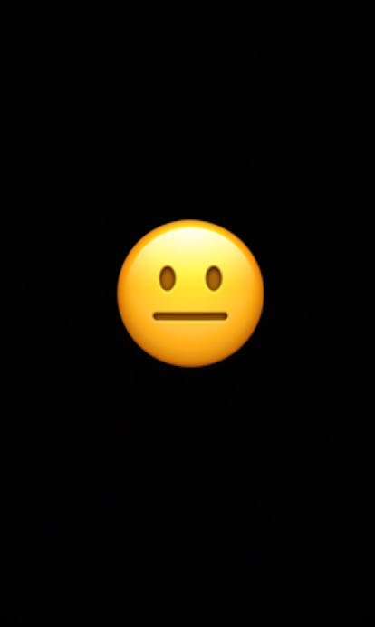 The neutral face emoji conveys mild irritation or passing judgement.