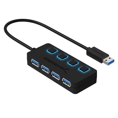 Sabrent 4-Port USB 3.0 Hub with Individual LED Power Switches