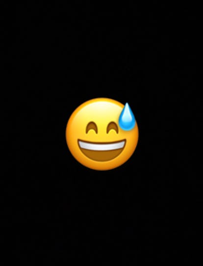 The happy sweat emoji can be used to denote exercise, as well as moments of tension, relief, or embarrassment.