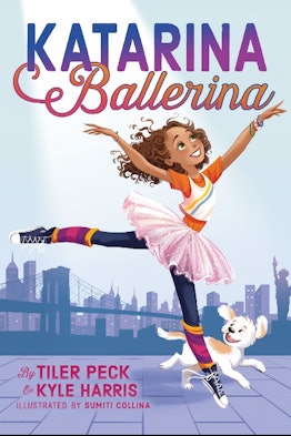 The cover of Katarina Ballerina, featuring the curly-haired dancer and her pet dod Lulu