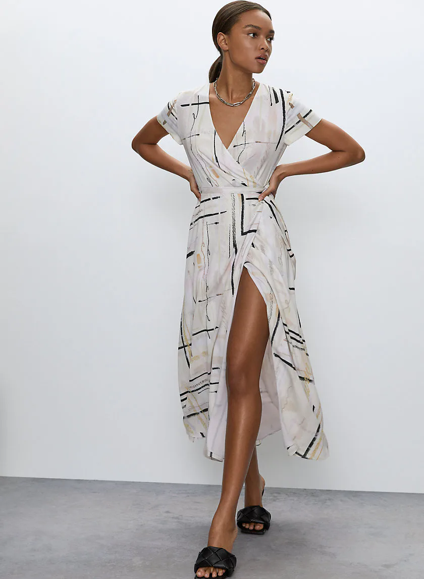 babaton slit wrap dress