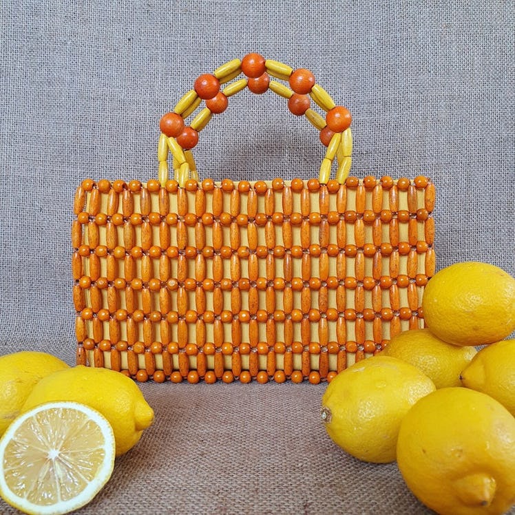 DSignbyDi’s Orange, Wooden Bead Bag