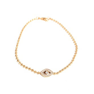 Diamond Evil Eye Bracelet 14k Gold
