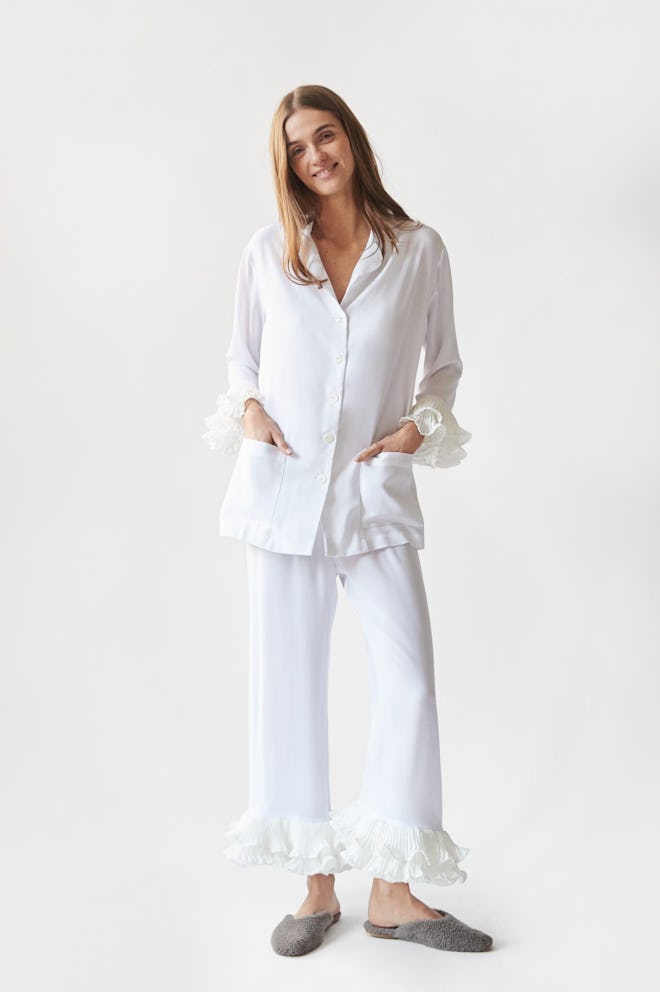 Pierrot” Party Pajama Set in White