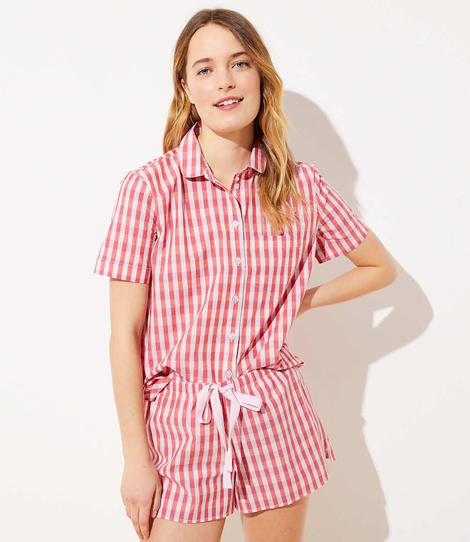 Loft Gingham Pajama Top