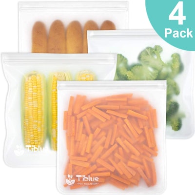Tiblue Reusable Gallon Storage Bags (4-Pack)