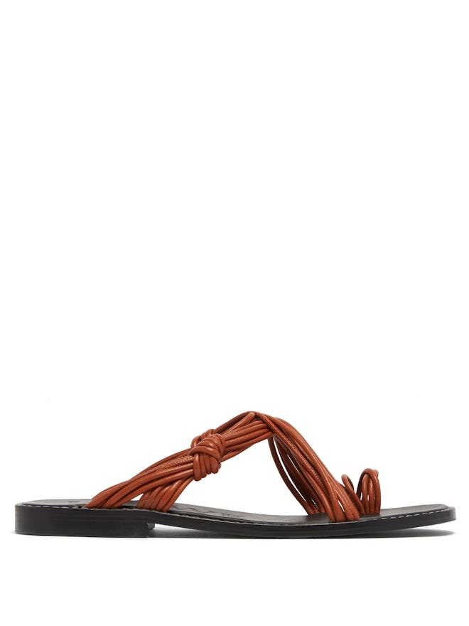 Toe-Ring Leather Sandals