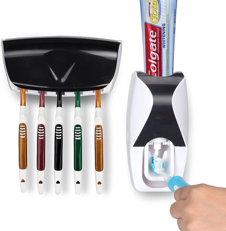 Wikor Toothbrush Holder Automatic Toothpaste Dispenser